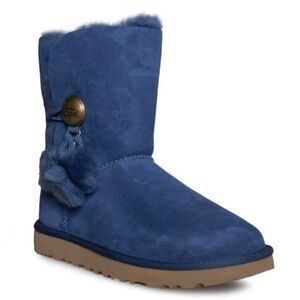 UGG Bailey Button 'Puff Dark Denim' Winter Boot Size 6